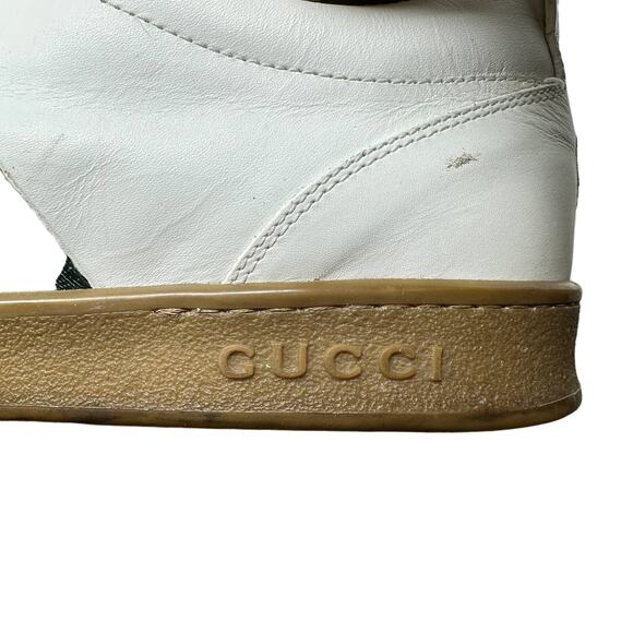 Vintage 2007 Gucci Sneakers Mens Size 11 White Cream Leather 162681 - Picture 8 of 11